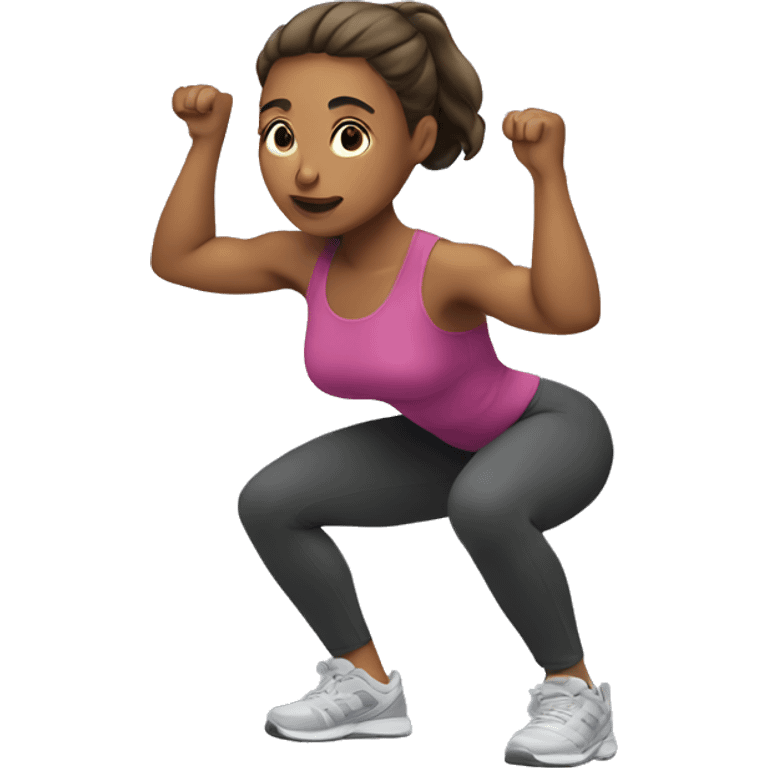  woman doing squats  emoji