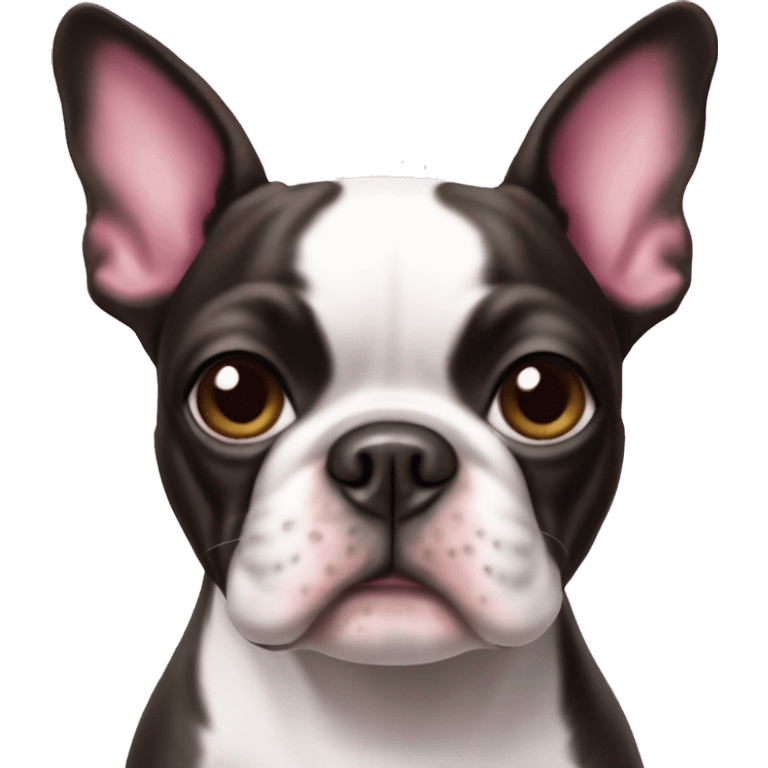 boston terrier dog wearing pink shirt emoji