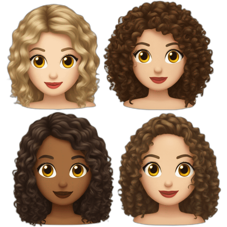 Taylor swift and brune curly girl emoji