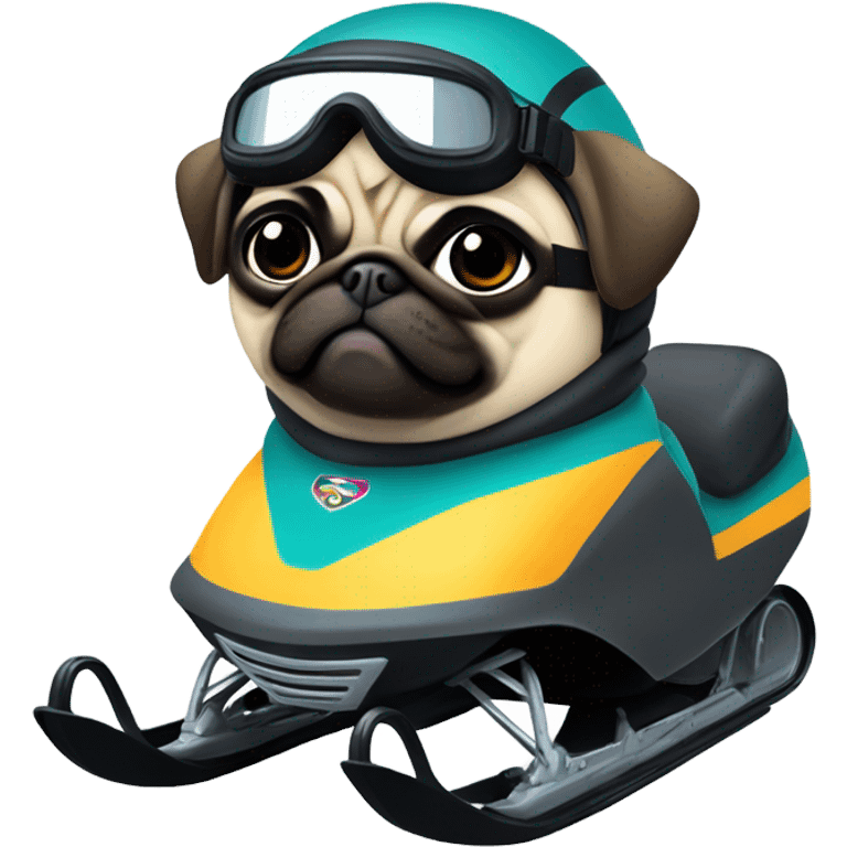 Snowmobile pug emoji