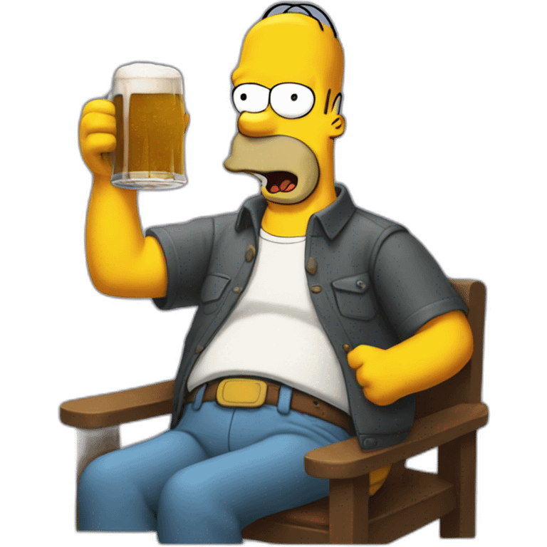 Homer Simpson drinking beer emoji