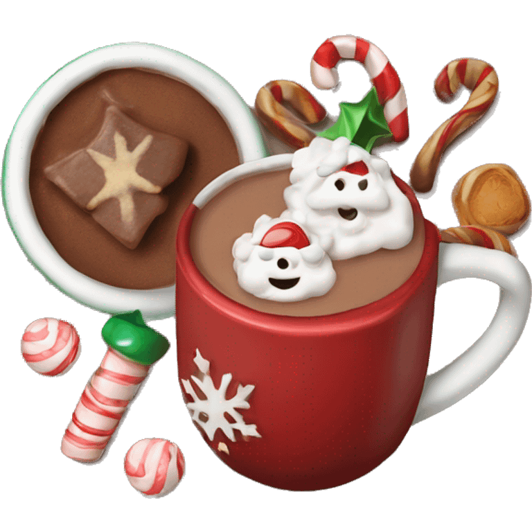 christmas hot cocoa with toppings emoji