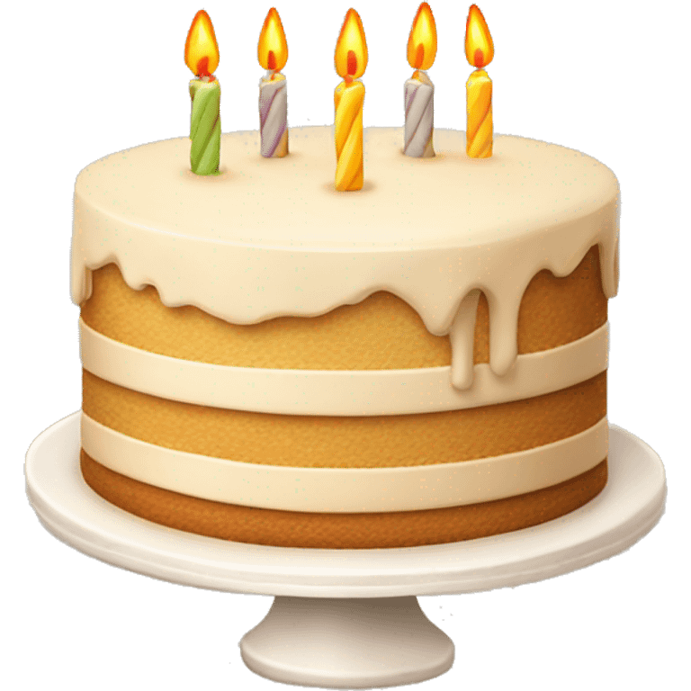 Aestetic beige birthday cake  emoji