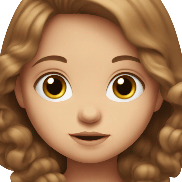 baby girl with big blue eyes and long brown hair  emoji