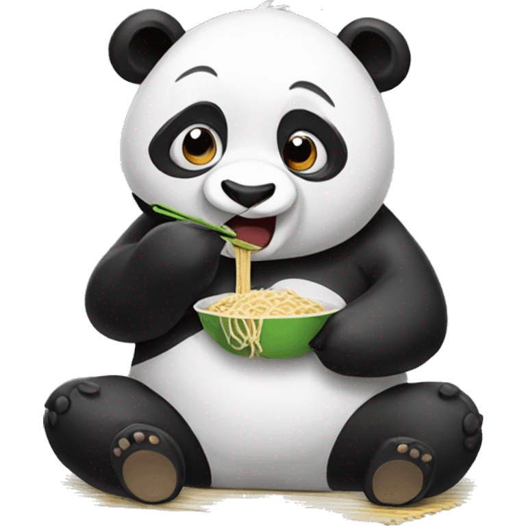 Panda eating noodles emoji