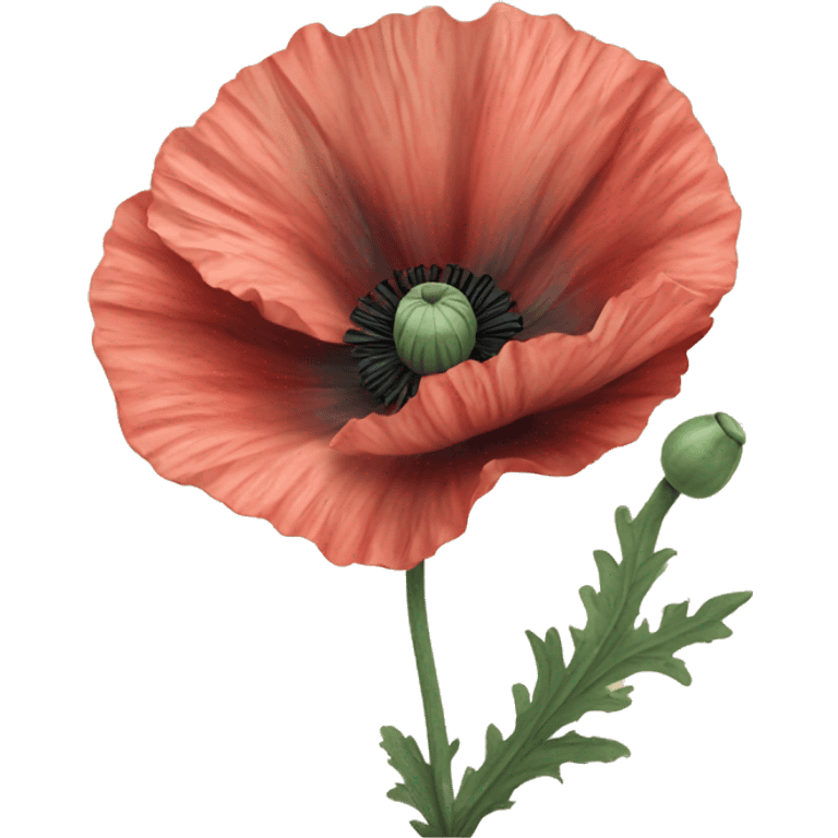 Victorian poppy flowers  emoji