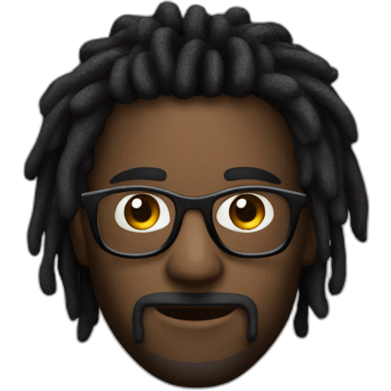 Homme noir avec des dread et ds lunettes noir emoji