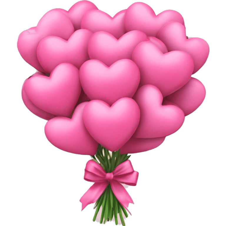 Bouquet of pink hearts with a bow emoji