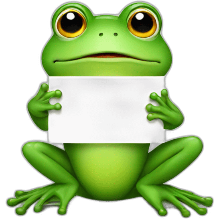 Frog holding a sign with like emoji