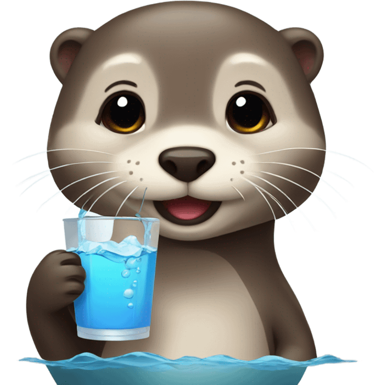 drink water cute otter emoji