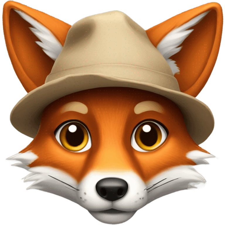 Fox wearing a cute hat emoji