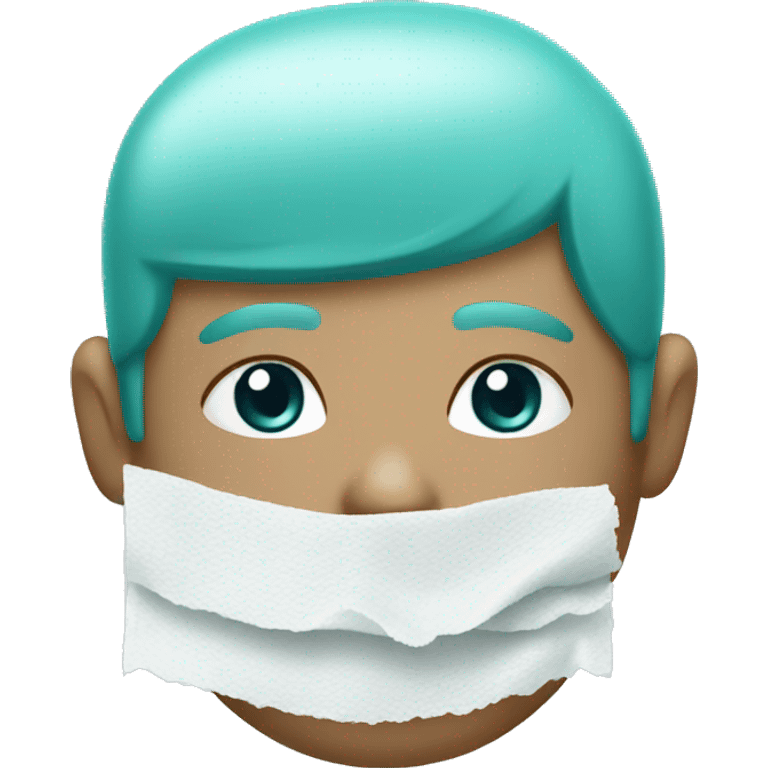 White and teal Wipes emoji