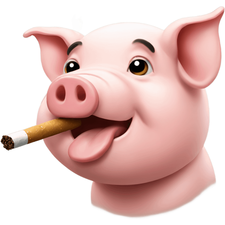 Pig smoking emoji