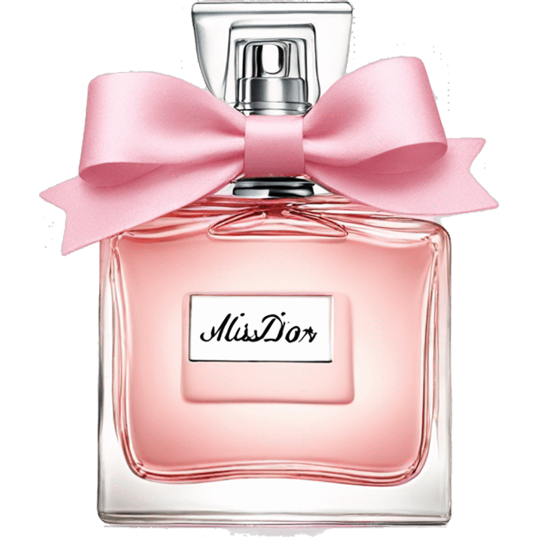 Light pink Miss Dior perfume with bow emoji