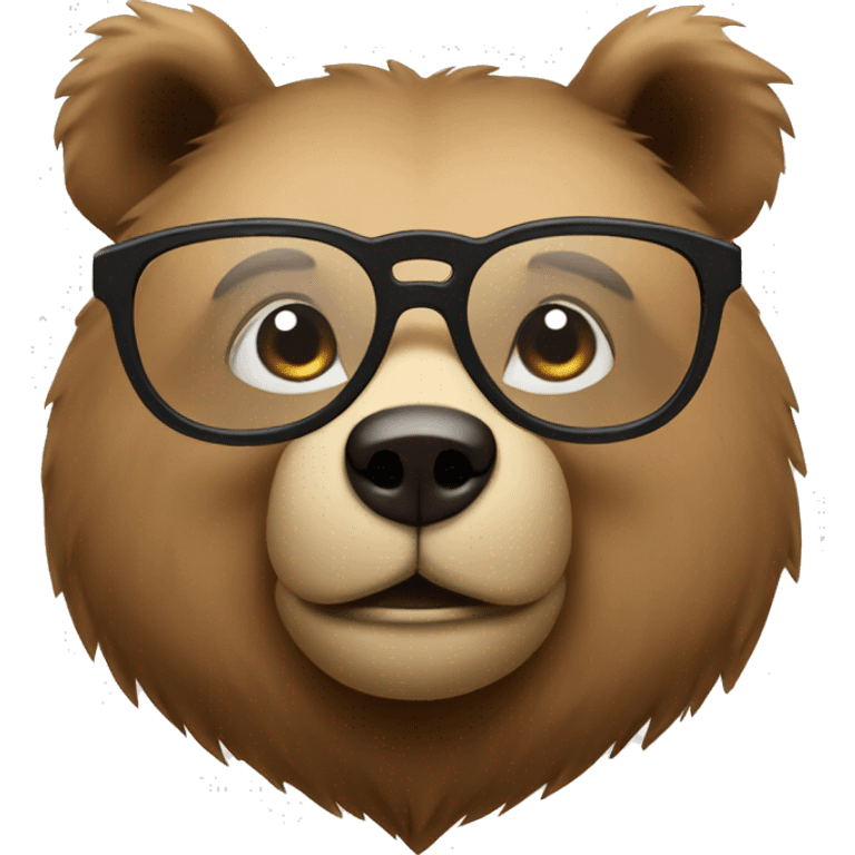 Bear with glasses emoji