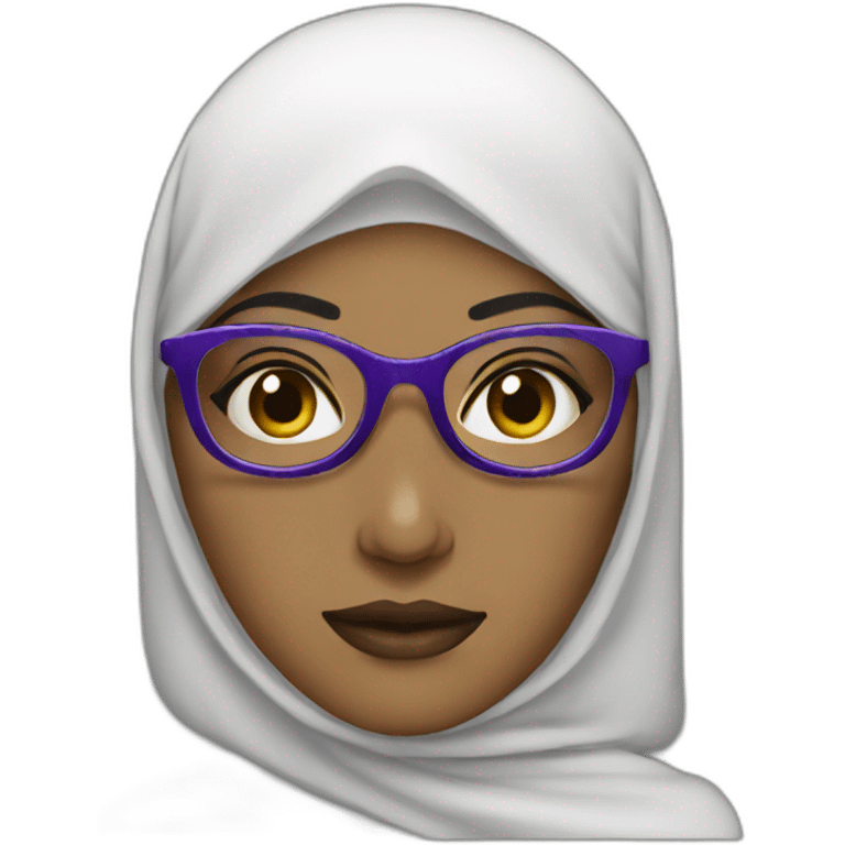 muslim women weare purple and black glasses emoji