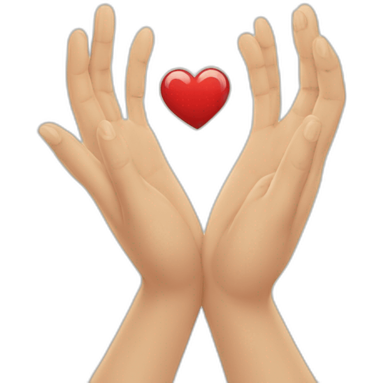 hands in the shape of a heart or a smiling face with tears of joy, to express deep gratitude emoji