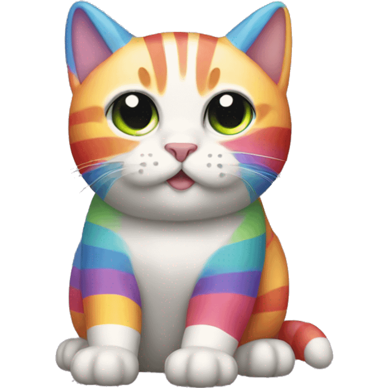 rainbow stripe cat emoji