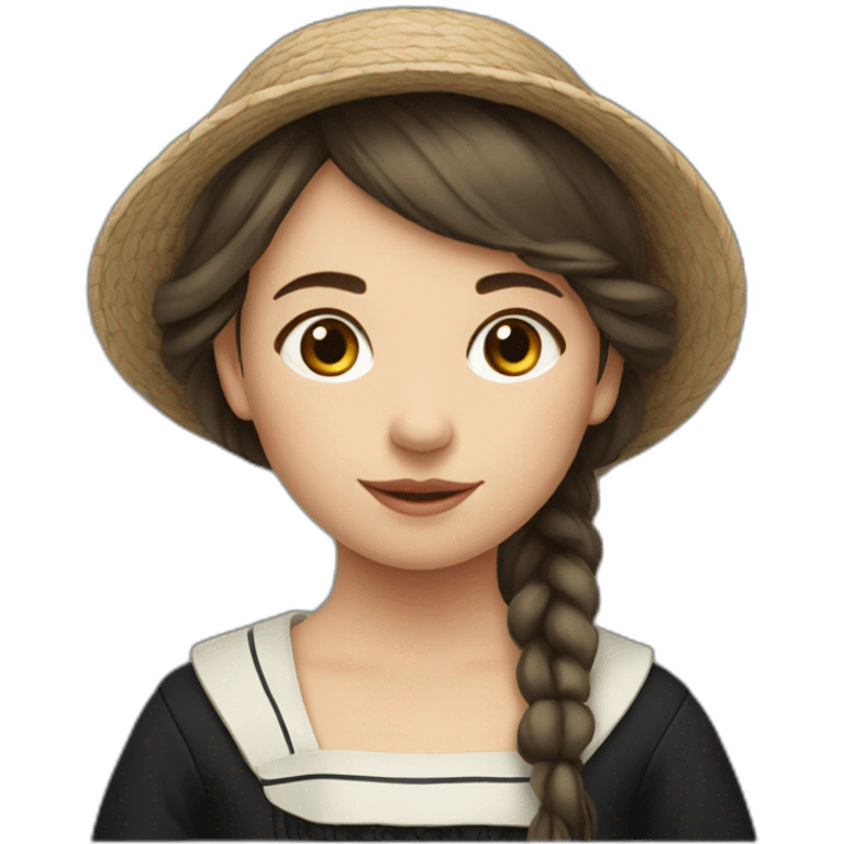 breton girl in tradtional clothes emoji