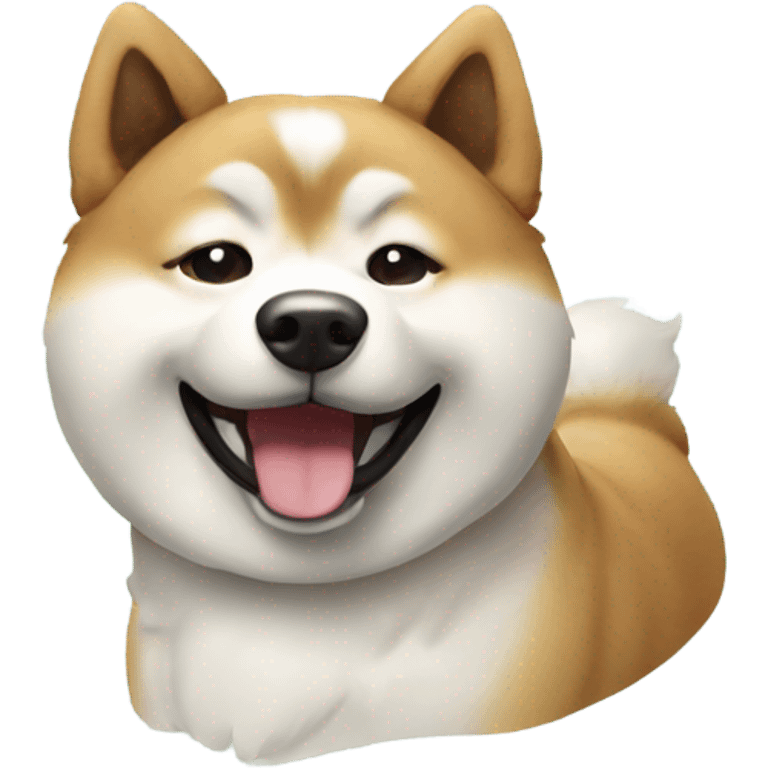 Akita Inu with happy face  emoji