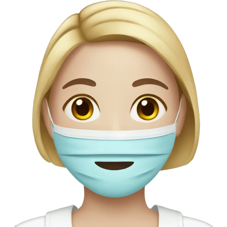 Girl wearing face mask spa emoji