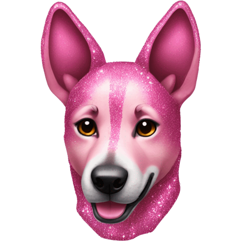 Pink wild dog with glitter  emoji