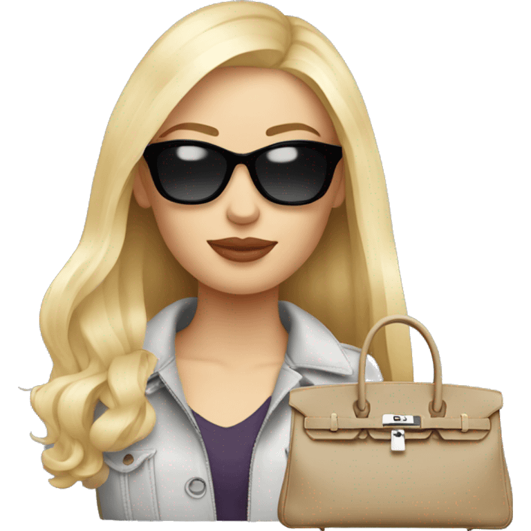 Fashion Russian  blond girl with birkin bag emoji