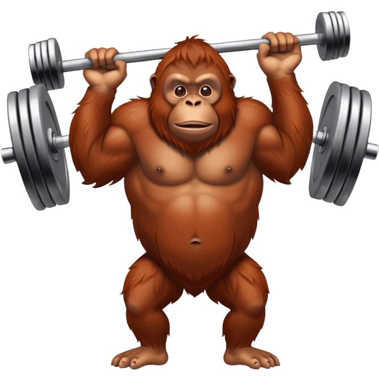 Orangutan with barbell emoji