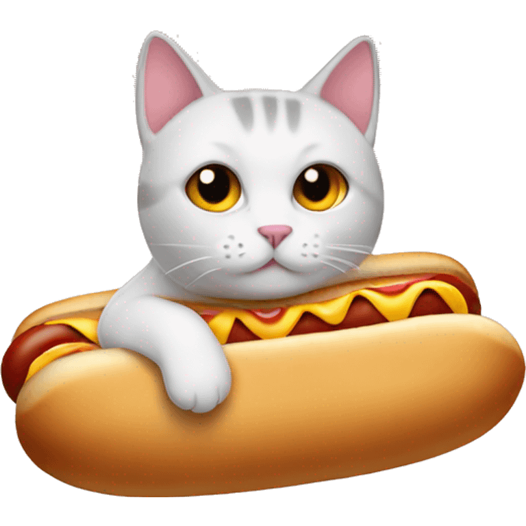 cat in hot dog emoji