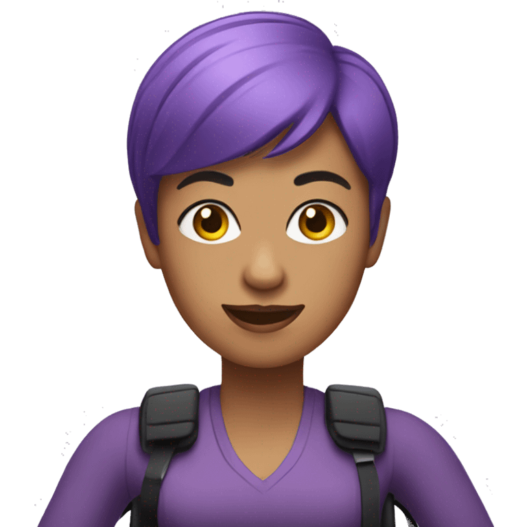 Purple short haired woman in powered wheelchair  emoji