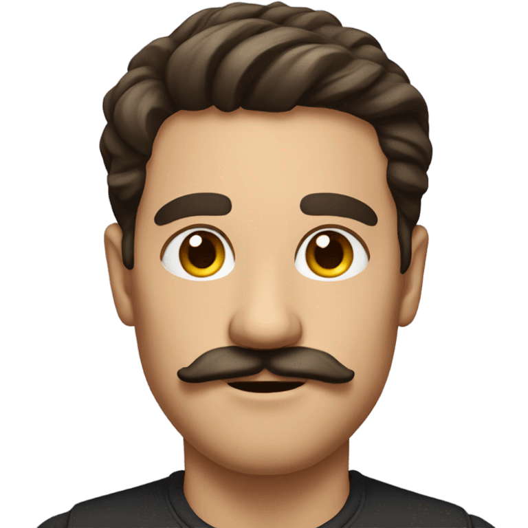 Brunette man with a mustache emoji