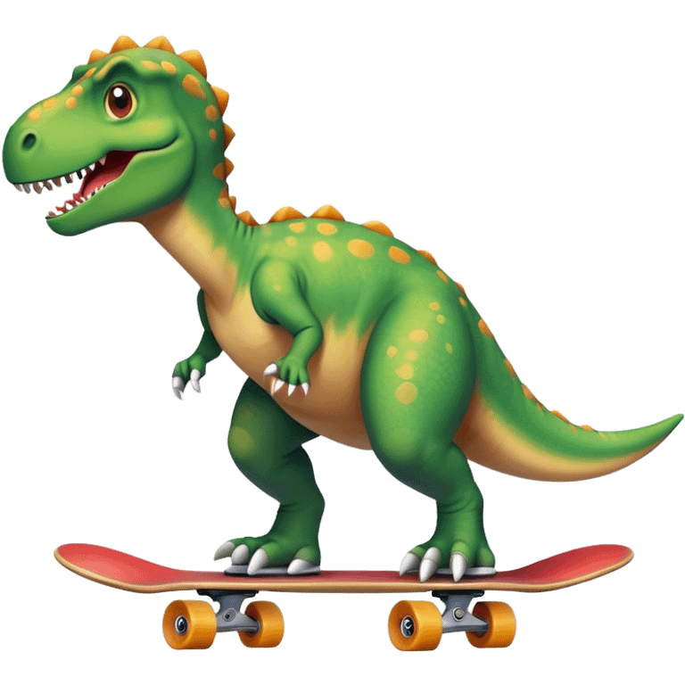 Dinosaur on a skateboard emoji