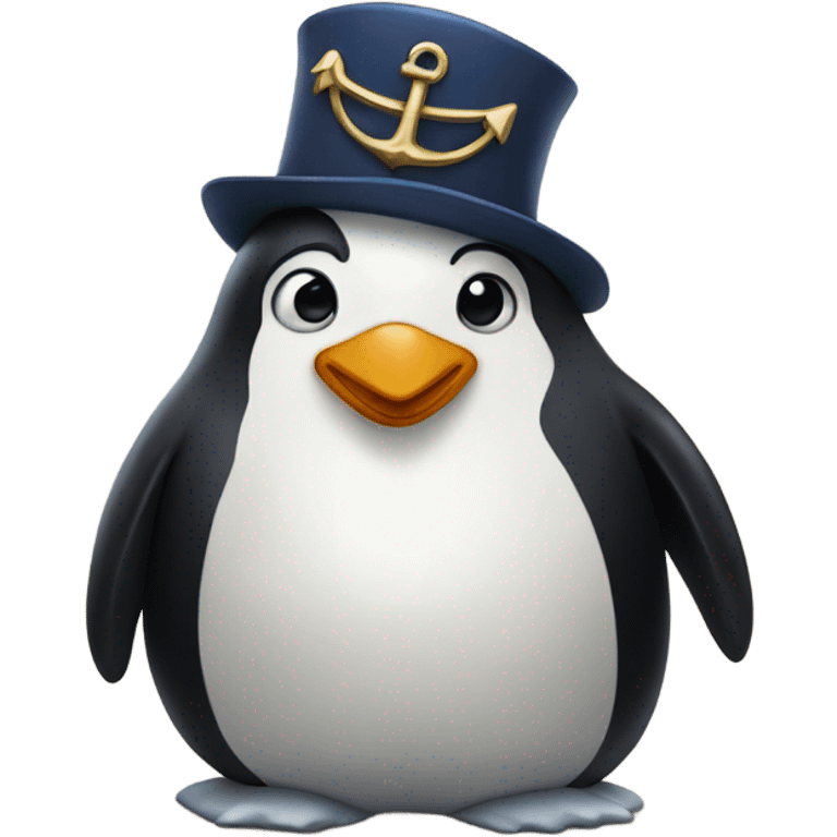 Penguin with pretty anchor  emoji