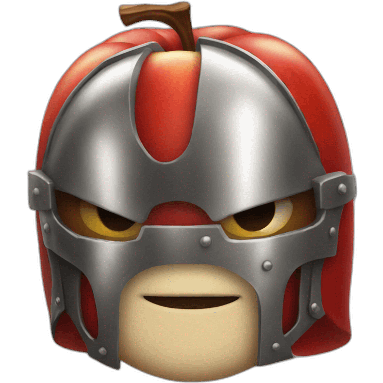 smiling red apple in knight armor emoji