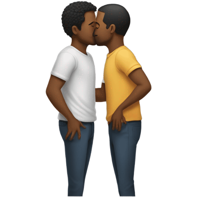 Two guys kissing emoji