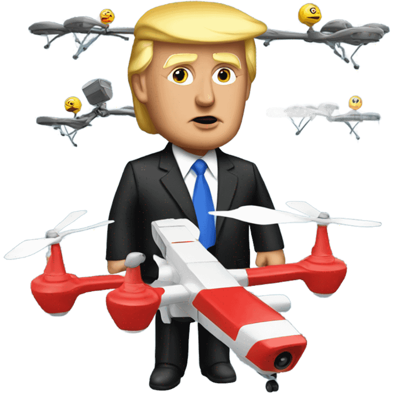 Donald trump and flying drone emoji