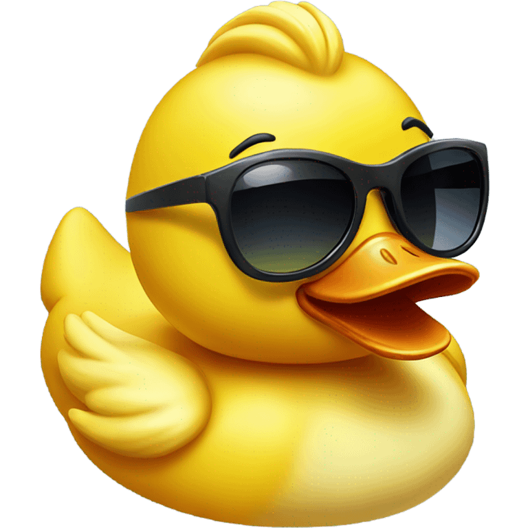 Rubber ducky with sunglasses on emoji