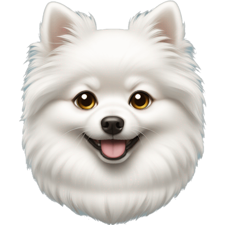 cute white Pomeranian  emoji