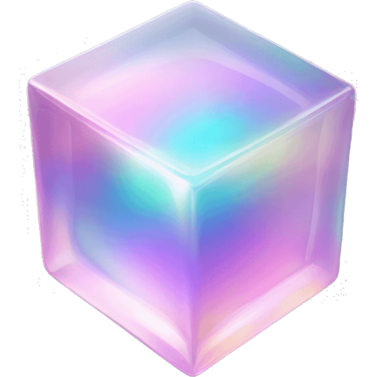 Sparkly glossy Pastel iridescent glass square emoji