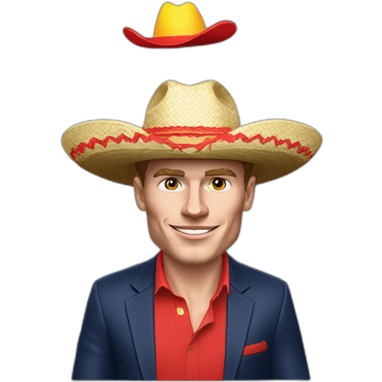 max verstappen wearing a sombrero with a red bull in his hand emoji