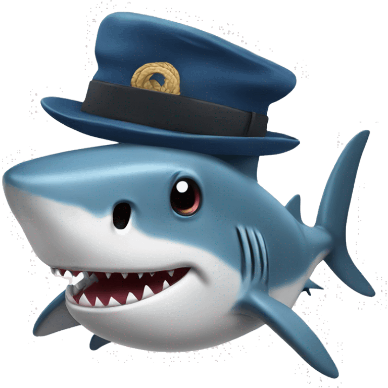 shark with hat emoji