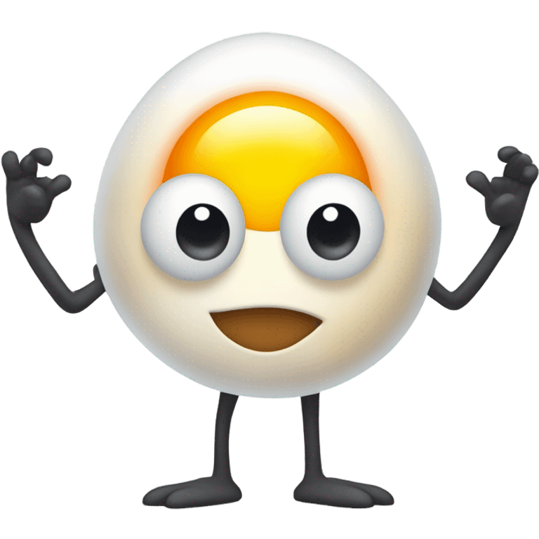 fried egg with arms and legs emoji