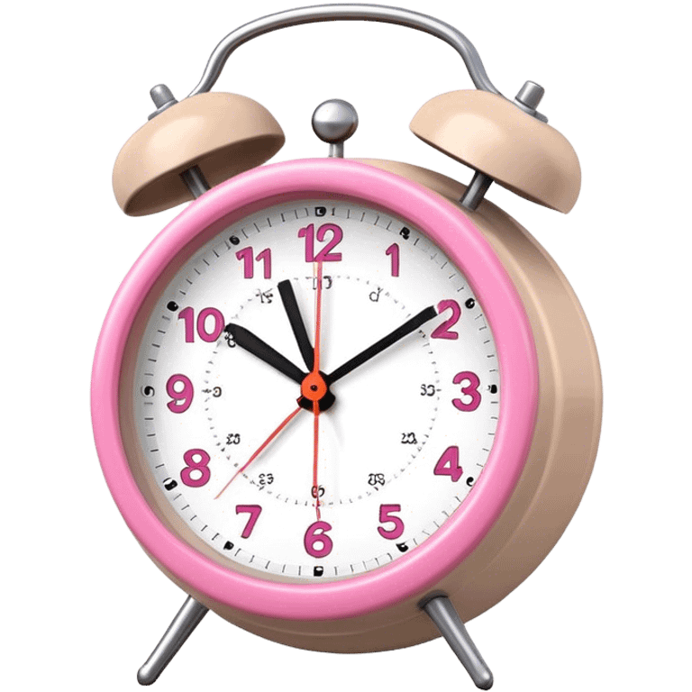 Beige and pink alarm clock emoji