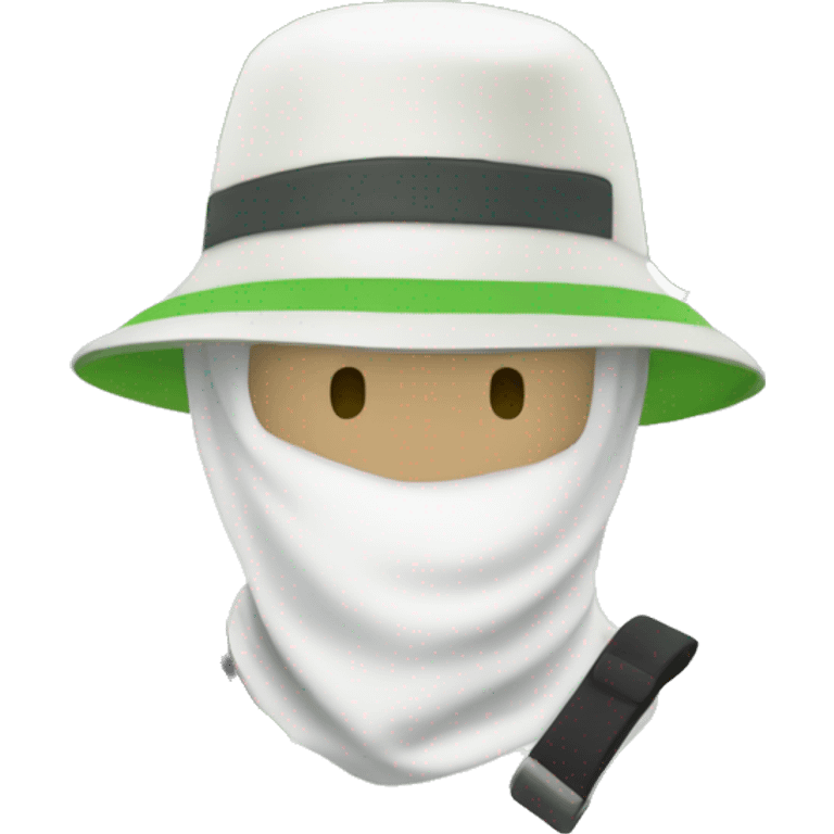 gardener pith helmet jacket white green trees  emoji