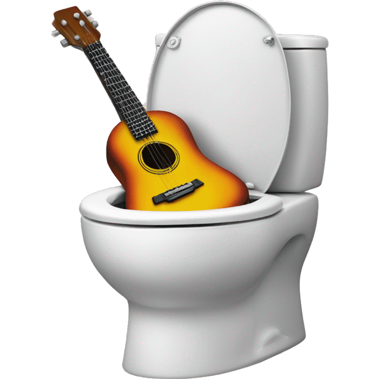 Skibidi toilet playing a guitar emoji