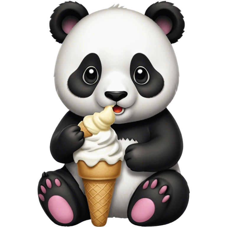 Panda eating ice cream emoji