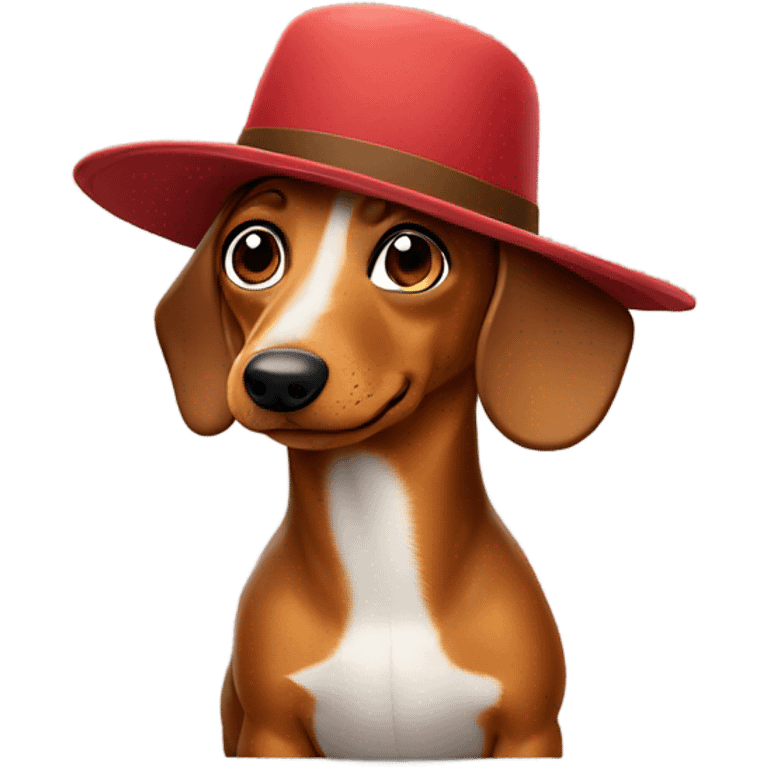 wiener dog wearing a hat emoji