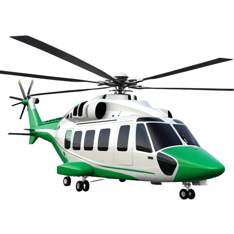 AgustaWestland AW139 - Leonardo (Model Year: 2022) (Iconic colour: White with green accents) emoji