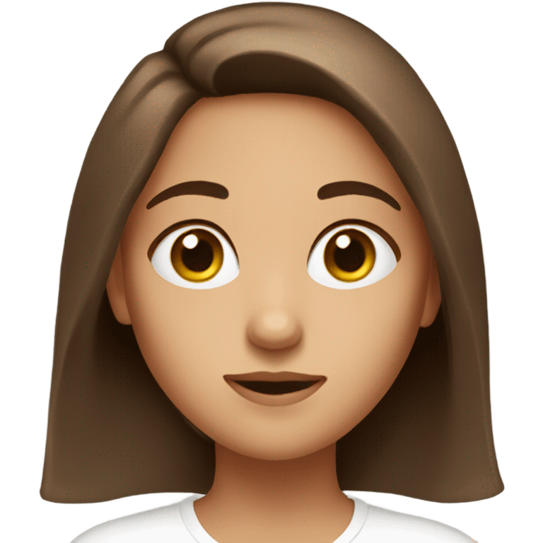 A girl with brown eyes and brown hair. A really clean girl emoji