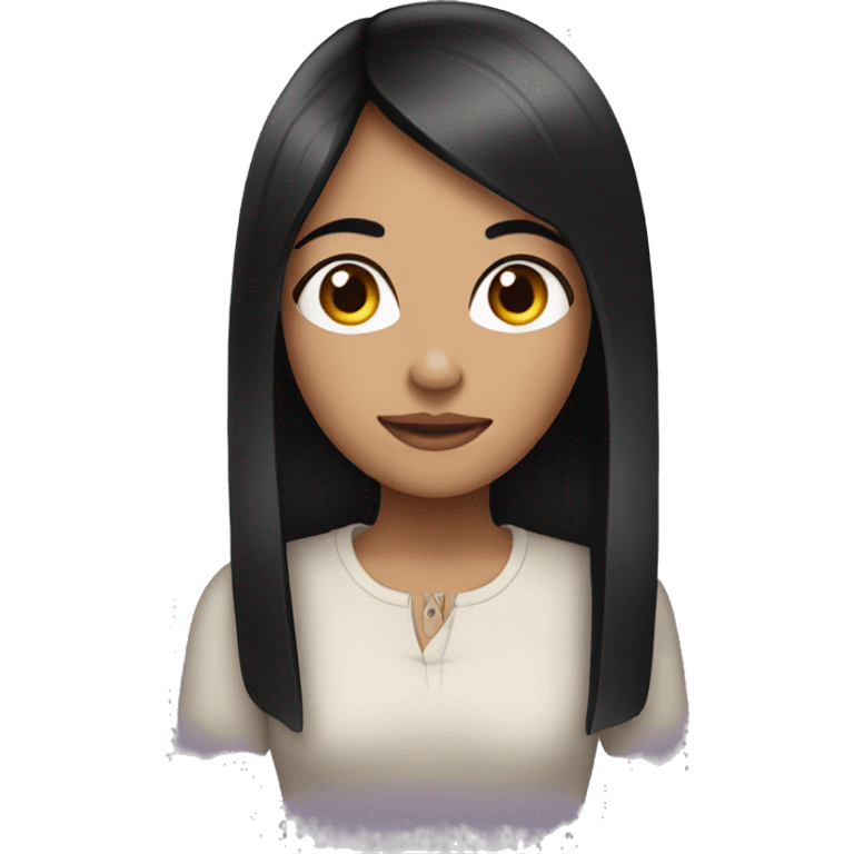 Girl with a black straight hair emoji